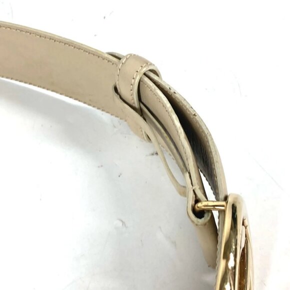 GUCCI 037・0394 GG logo belt Leather Beige/Gold main image 12